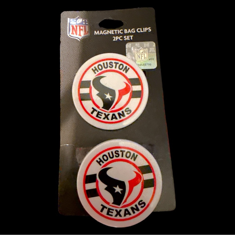NFL Houston Texans Red and Black Magnetic Clips